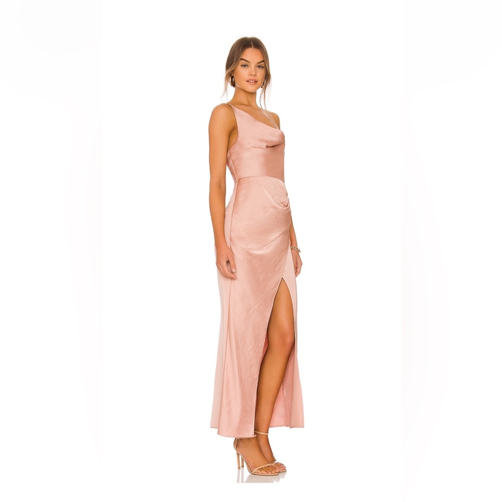 NEW SIGNIFICANT OTHER x REVOLVE aria satin maxi midi dress in nougat - Picture 2 of 12